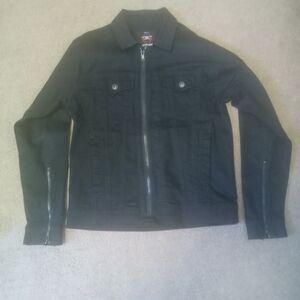 Jordan Craig LEGACY EDITION Men's Black Denim Zip-Up Jacket SZ MEDIUM